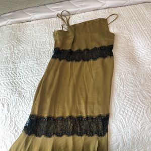 Zara satin sheath dress with lace detail NWOT